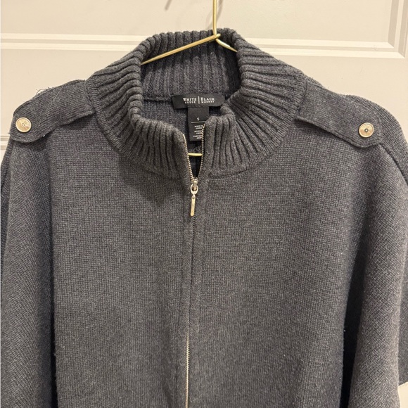 White House Black Market Dark Gray Knit Cape - Picture 3 of 3